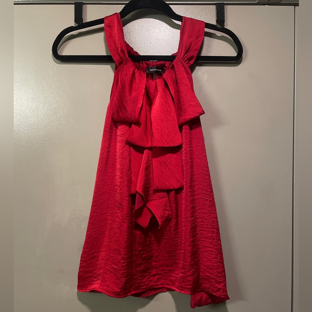 Red Sleeveless Blouse